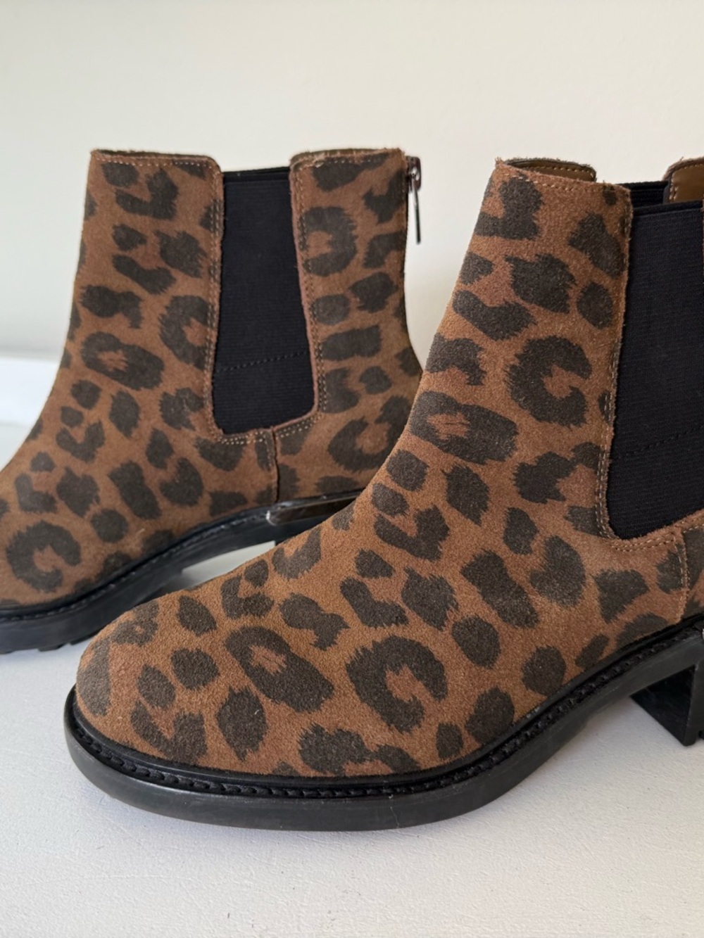 Vince Camuto Leopard Print Suede Ankle Boots - Brown & Black